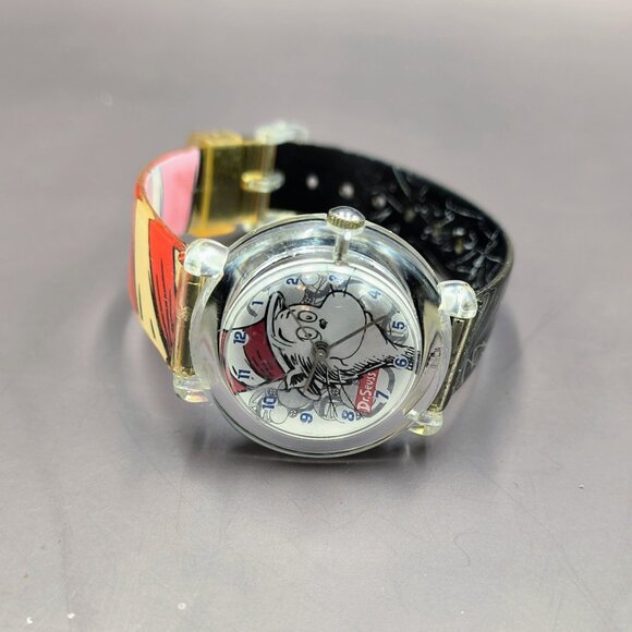 Dr. Seuss Cat in the Hat Wrist Watch Tick Tocking Time Ticker 1997 Needs Battery - Picture 7 of 10